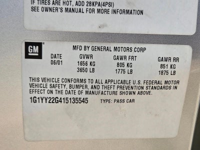 2001 Chevrolet Corvette Base