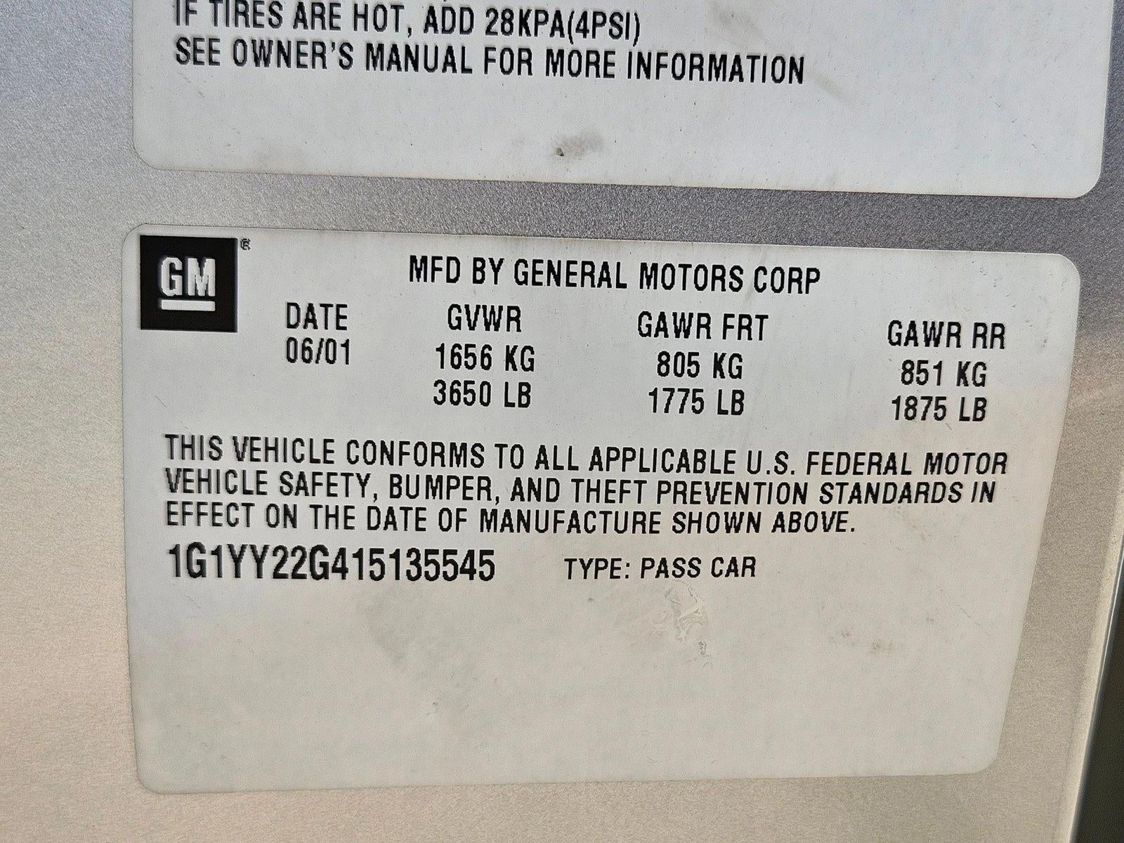 2001 Chevrolet Corvette Base