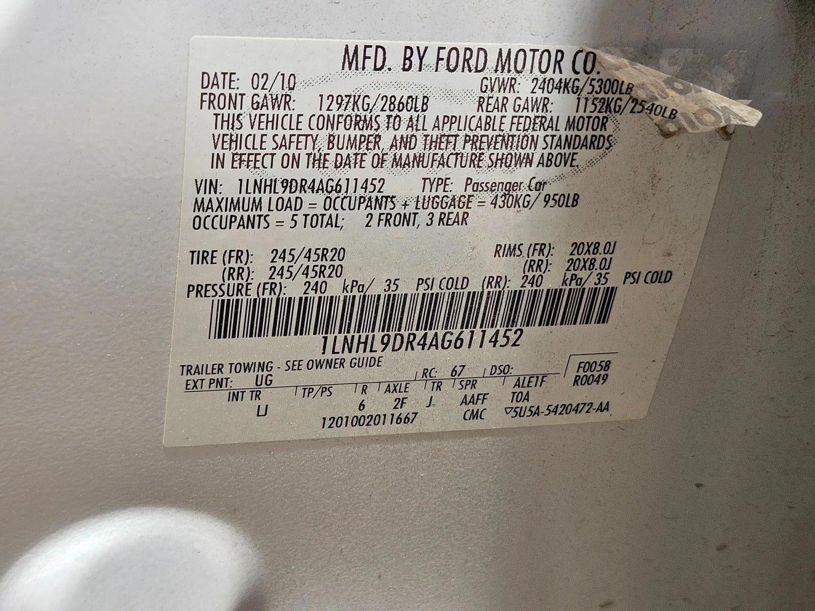 2010 Lincoln MKS Base