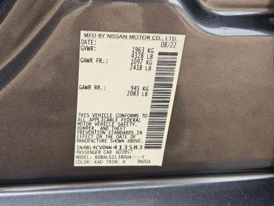 2022 Nissan Altima SR FWD