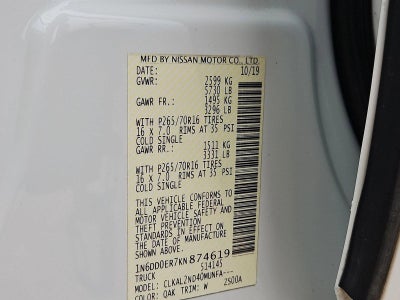 2019 Nissan Frontier SV