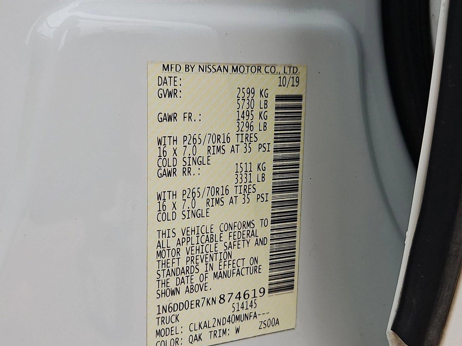 2019 Nissan Frontier SV