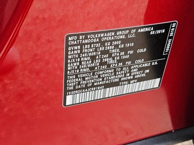 2018 Volkswagen Atlas 3.6L V6 SE