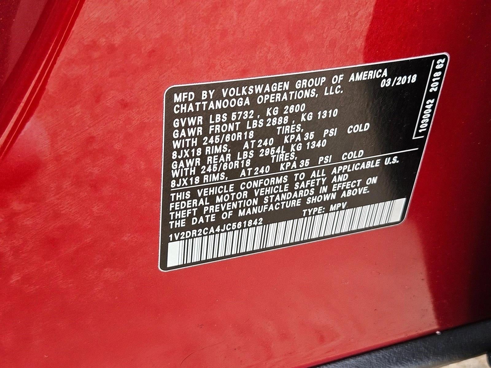 2018 Volkswagen Atlas 3.6L V6 SE