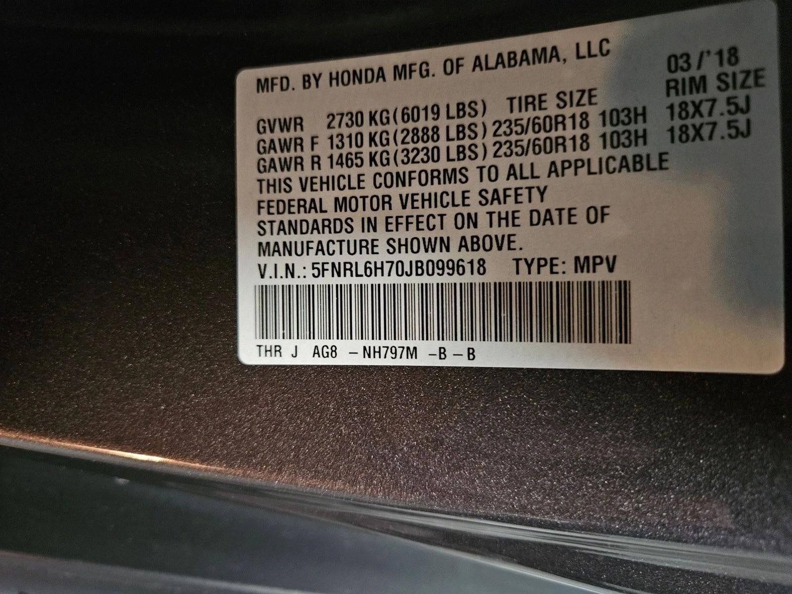 2018 Honda Odyssey EX-L