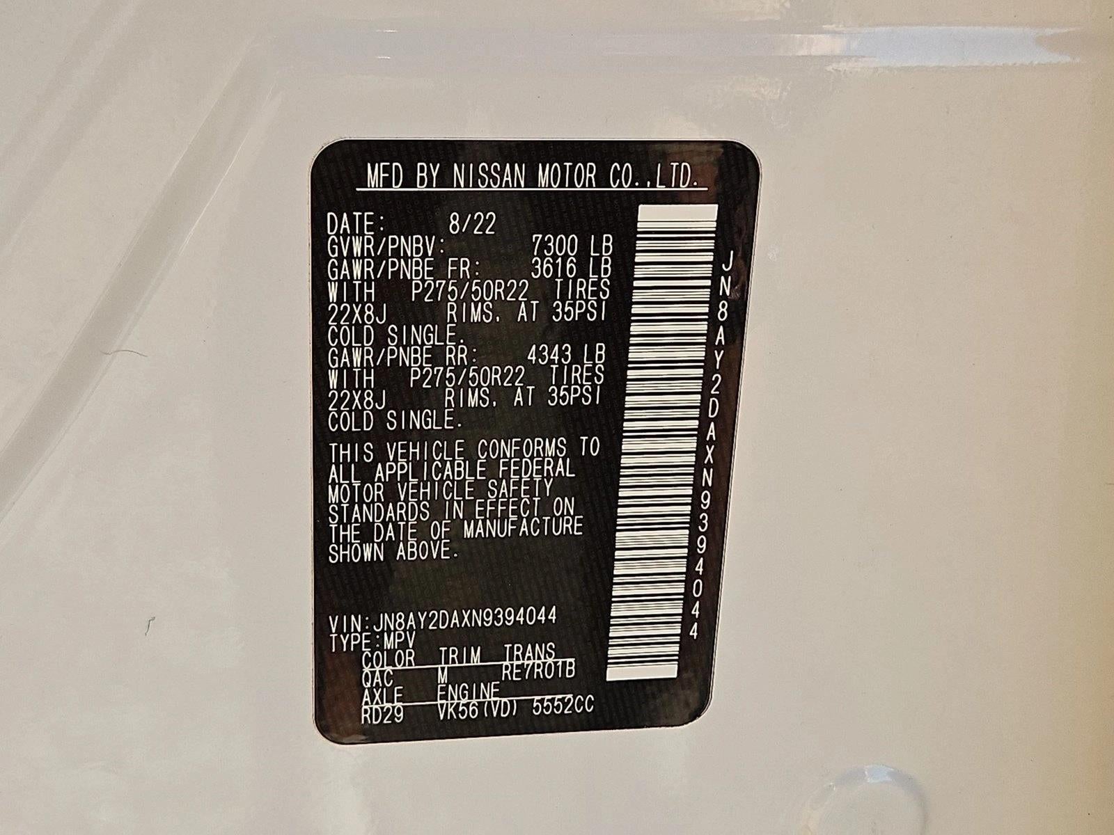2022 Nissan Armada Platinum 2WD