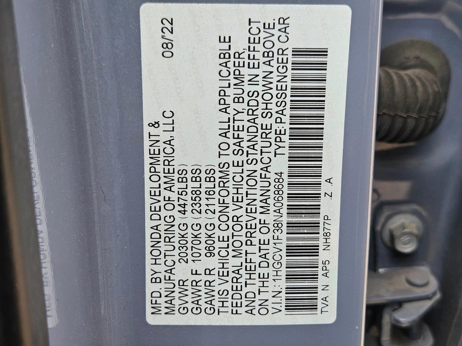 2022 Honda Accord Sedan Sport 1.5T CVT