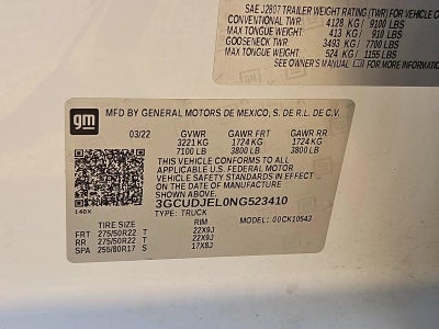 2022 Chevrolet Silverado 1500 Crew Cab Short Box 4-Wheel Drive High Country