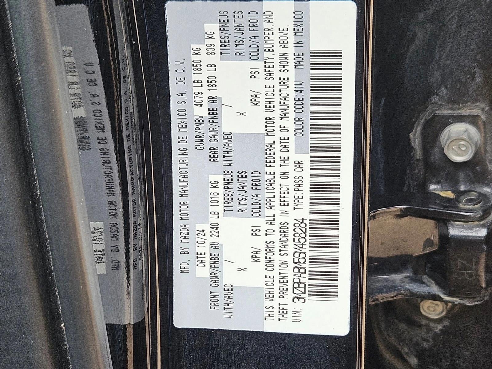 2025 Mazda Mazda3 Sedan 2.5 S Select Sport FWD