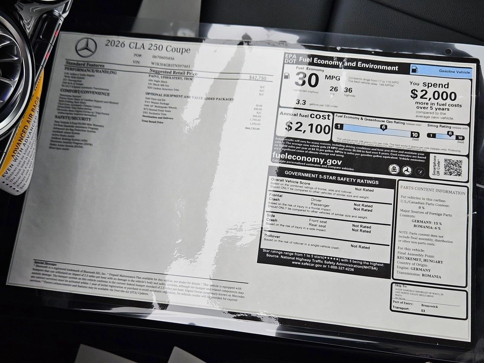 2026 Mercedes-Benz CLA CLA 250 Coupe