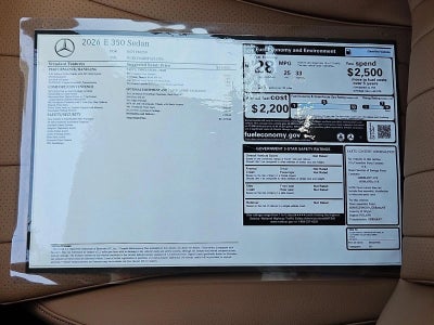 2026 Mercedes-Benz E-Class E 350 RWD Sedan