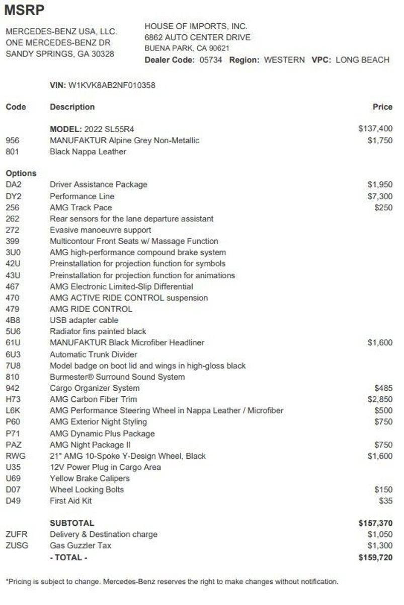2022 Mercedes-Benz SL-Class AMG® SL 55 Roadster