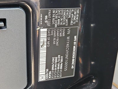 2022 Mercedes-Benz Sprinter Cargo Van 2500 High Roof V6 170" 4WD