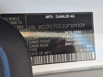 2016 Mercedes-Benz Sprinter Passenger Vans RWD 2500 144"