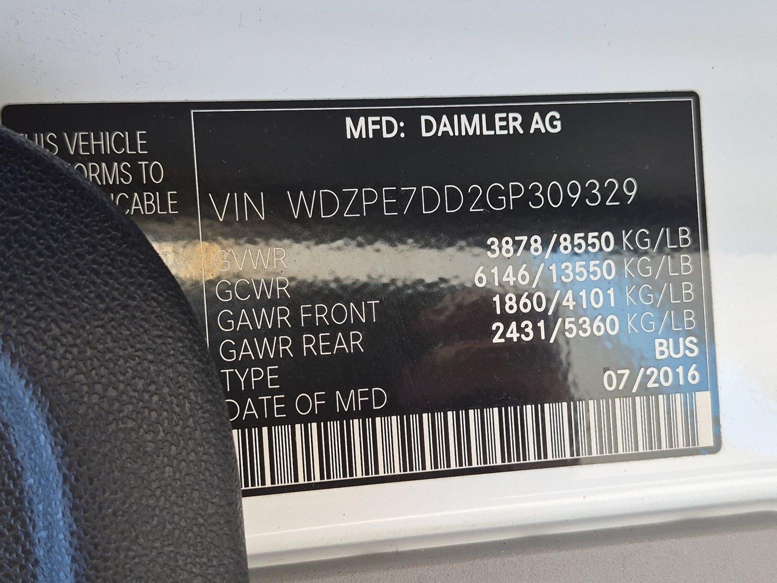 2016 Mercedes-Benz Sprinter Passenger Vans RWD 2500 144"